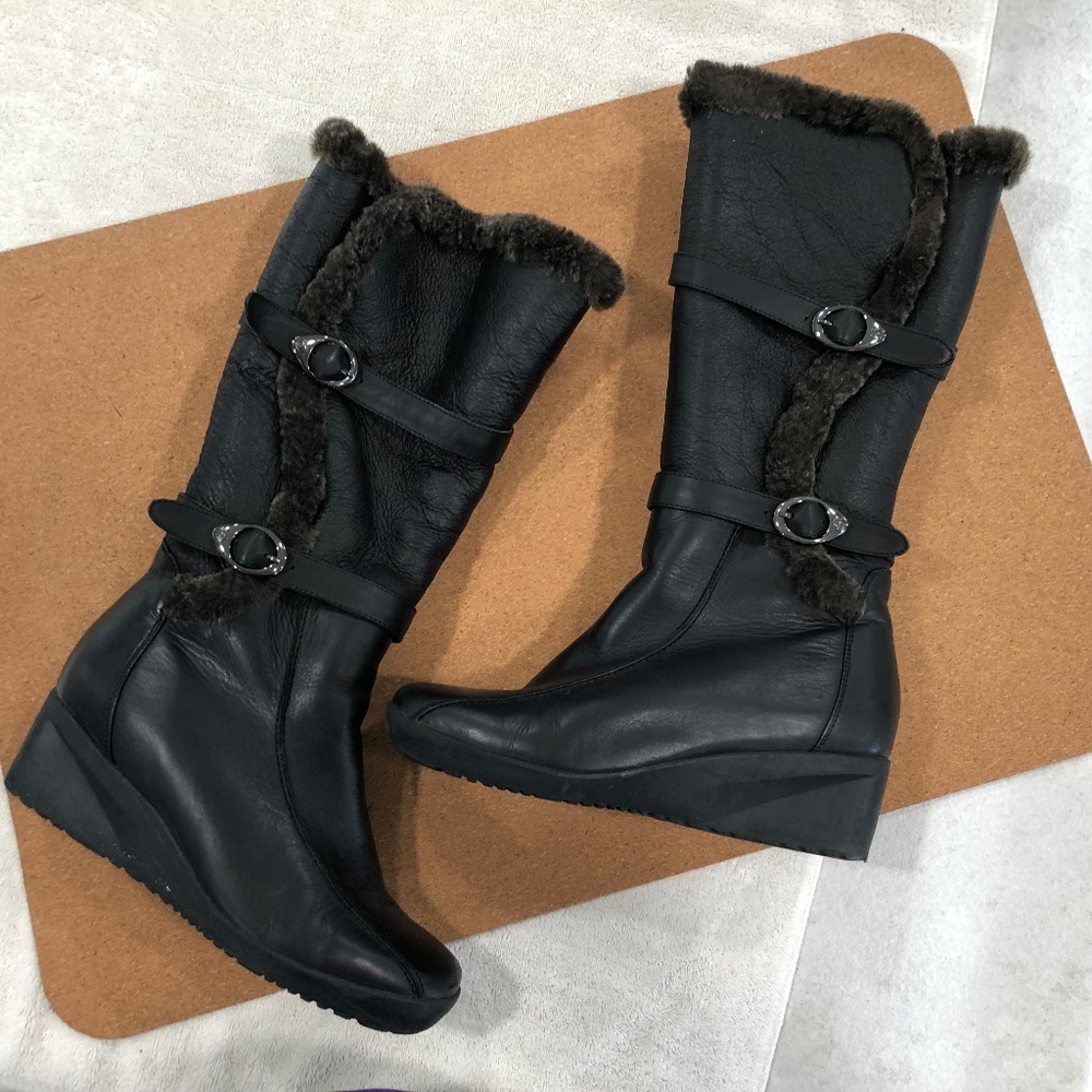 Blondo Black Comina Winter Wedge Boot 10